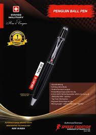 Black Blister Packaging Swiss Military Metal Ball Pen, For Writing, Model  Name/Number: Penguin Ballpen