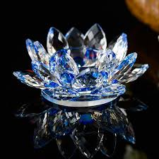 Clear Crystal Lotus Candle Holder