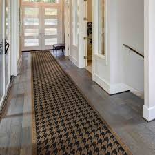 houndstooth brown hallway carpet