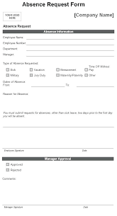 Sample Leave Request Forms Of Absence Form Fmla Coffeeoutside Co