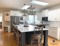 It also has a lot of kitchen cabinets, allow the householders to make the kitchen clean by saving the tableware and kitchen tools inside the cabinets. The 4 Best Paint Colours For Kitchen Island Or Lower Cabinets Kylie M Interiors
