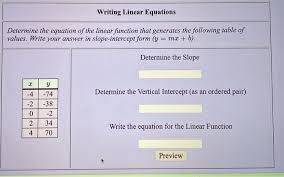 writing linear equations determine the