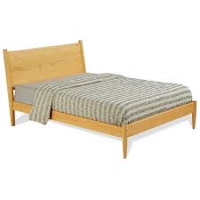 Camaflexi Mid Century Solid Wood Queen Panel Bed In Scandinavian Oak