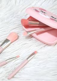 psyched up pink makeup brushes set