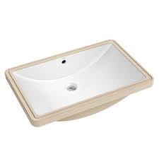 White Undermount Bath Sink W Overflow Drain