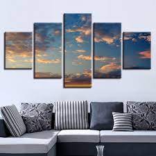 Blue Sky Cloud Multi Panel Canvas Art