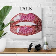 lips wall art talk 24 x24