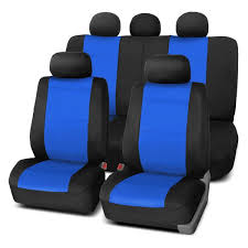 2nd Row Black Blue Seat Covers