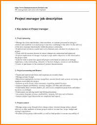 Project Manager Job Description Sarahepps Com Construction