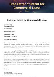 letter of intent for commercial lease
