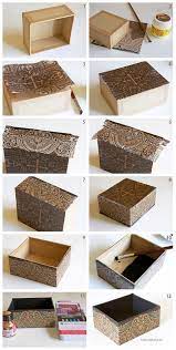 how to decorate a cardboard box with