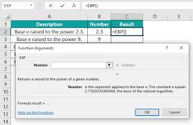 Exponential Function In Excel Exp
