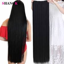 It provides you the option to go curly, straight or get black hair is particularly prone to damage. Shangke 100 Cm Long Straight Women Clip In Hair Extensions Heat Resistant Synthetic Hair Piece Black Dark Brown Hairstyle Clip In Hair Clip In Hair Extensionsclip Ins Aliexpress