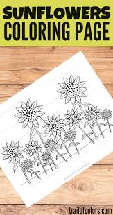 Sunflowers are so fun and easy to grow too, a squirrel preparing for winter coloring page from fall category. Lovely Sunflowers Coloring Page Free Printable Trail Of Colors