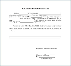 Certificate Of Employment Certificate Of Service Template