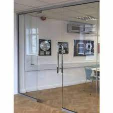 Hinged Toughened Glass Double Door For