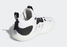 Metallic silver overlays, a midfoot strap with the mvp's signature atop a white boost midsole and translucent outsole completes. Adidas Harden Vol 5 White Black Q46143 Release Date Sbd