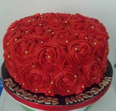 Whipped cream rose cake tutorial. Big Red Cake Decoration Ideas Little Birthday Cakes