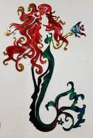 Mermaid Metal Wall Art Aluminum Mermaid