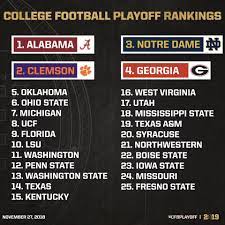 Fifth College Football Playoff Rankings ...