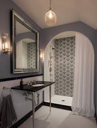 modern bathroom glass tile walls
