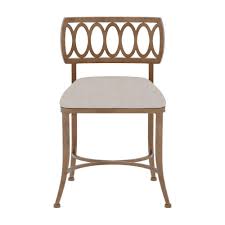 golden bronze cream vanity stool 50973a