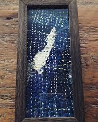 ぼろシリーズの額 ぼろ 額 フレーム boro frame sashiko snapwidget リフォームした服 刺し子 布きれ