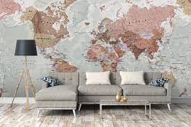 World Map Wall Decorating Ideas 50