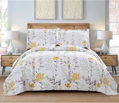 Queen Size Flower Bedding Quilt Set