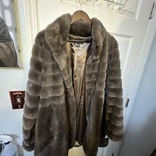 Stand Collar Faux Fur Coat Womens Taupe