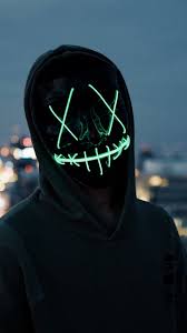 silhouette wearing scary mask hd