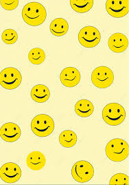 smiling faces on a yellow background