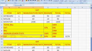 how to calculate gst excel in hindi