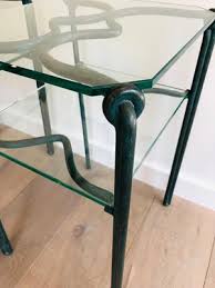 French Wrought Iron Side Tables With
