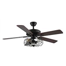 Light Cage Ceiling Fan Old Bronze