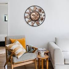 Wrought Iron Sun Moon Wall Art