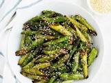 asparagus with garlic  ginger and sesame