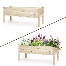 Honey Joy Outdoor Wood Planter Elevated