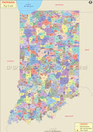 Buy Indiana Zip Code Map
