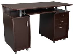 Techni mobili classic computer desk with multiple drawers wenge particle board. Techni Mobili Complete Computer Desk Contemporary Desks And Hutches By Bisonoffice Houzz