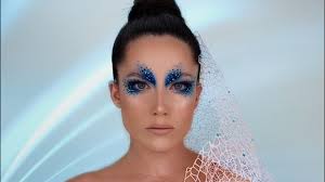 editorial makeup with rhinestones you