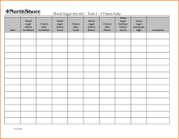 Prototypical Free Chart For Recording Blood Sugar Printable