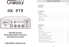 Dx 979 Cb Transceiver Tx User Manual User Instructions Pdf