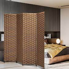Yellow Folding Room Divider Weave