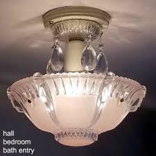 535b Vintage Antique Ceiling Light Glass Fixture Vintage Chandelier Bedroom Hall Ebay