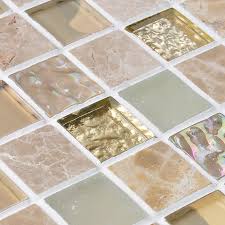 crystal glass mirror tile backsplash