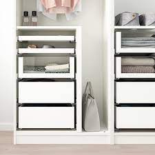 I'll also use the middle unit for more hanging items and dresses. Komplement Drawer With Glass Front White 75x58 Cm Ikea