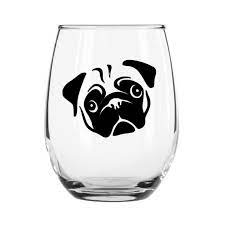 Pug Wine Glass Dog Wine Glass Pug