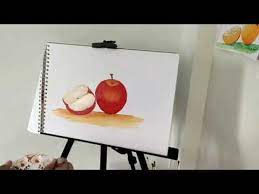 apple fruit poster color painting