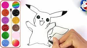 Tô màu Pokemon cho bé | Bé tập vẽ tranh tô màu - YouTube